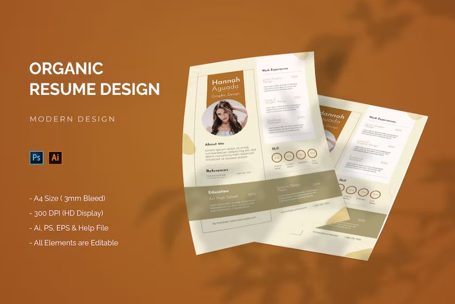 Free Organic Abstract Resume Template Download