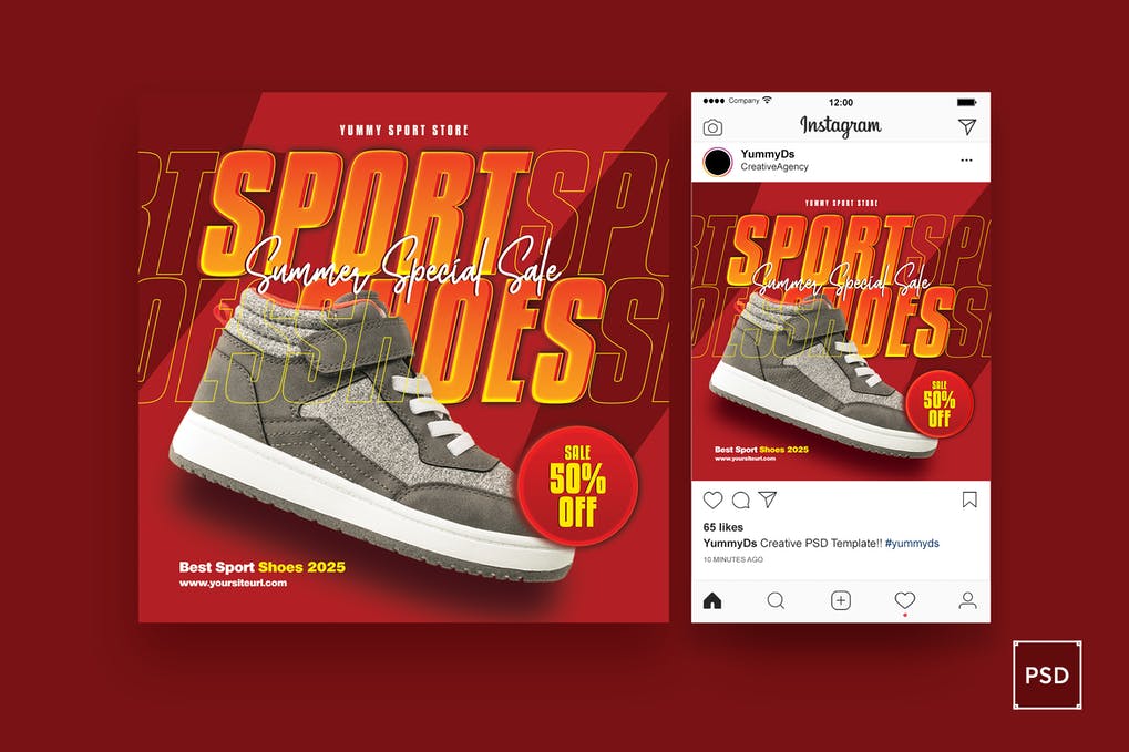 Free Products Sale Square Flyer & Instagram Post Template Download