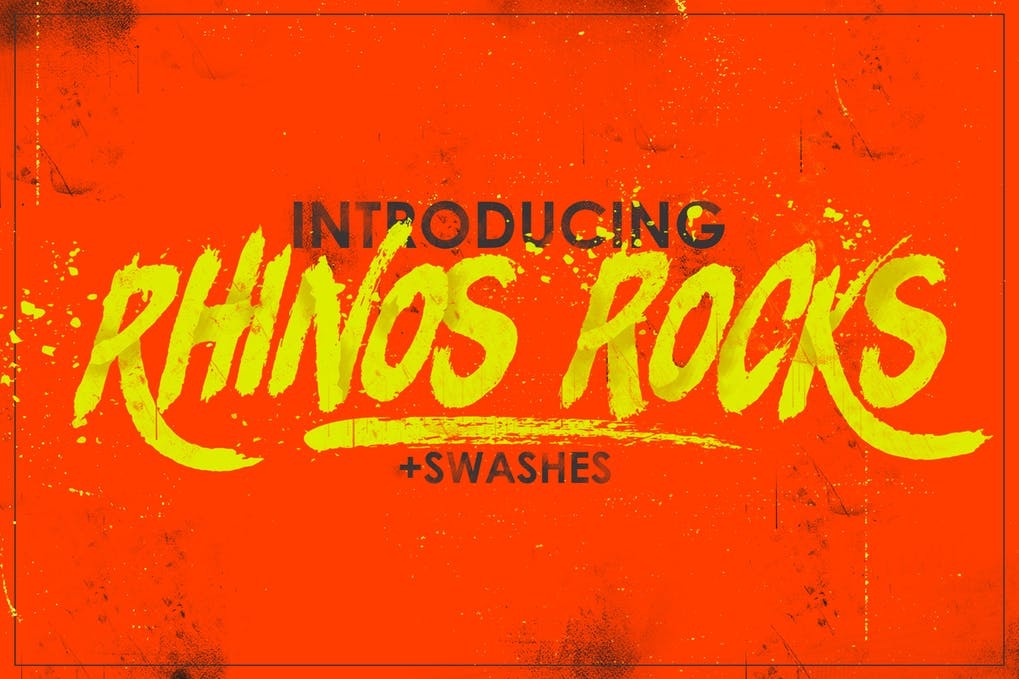 Free Rhinos Rocks Brush Font Download