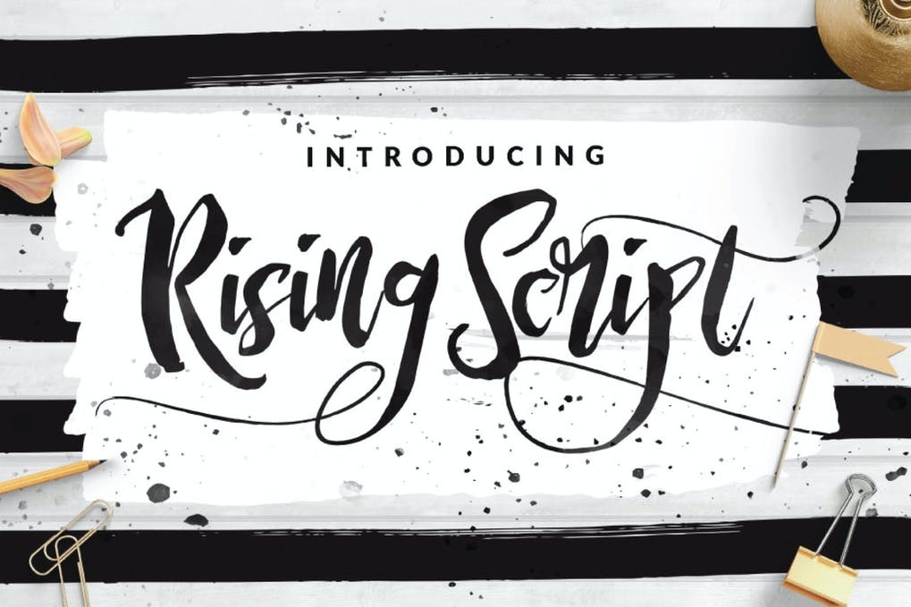Free Rising Brush Script Signature logotype Font Download
