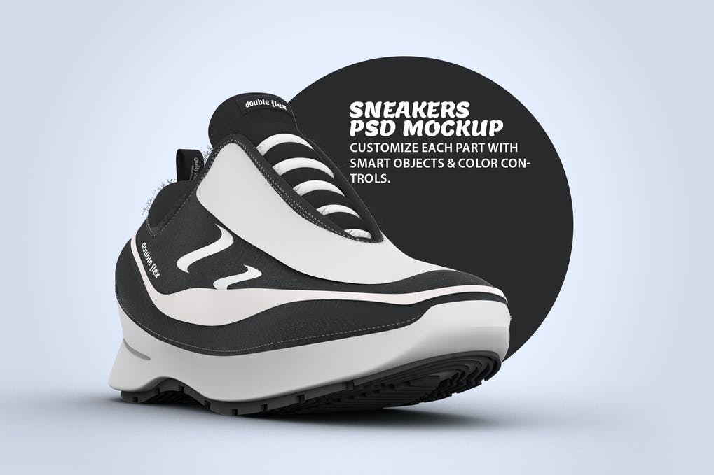 Free Sneaker Diagonal View PSD Mockup Template Download