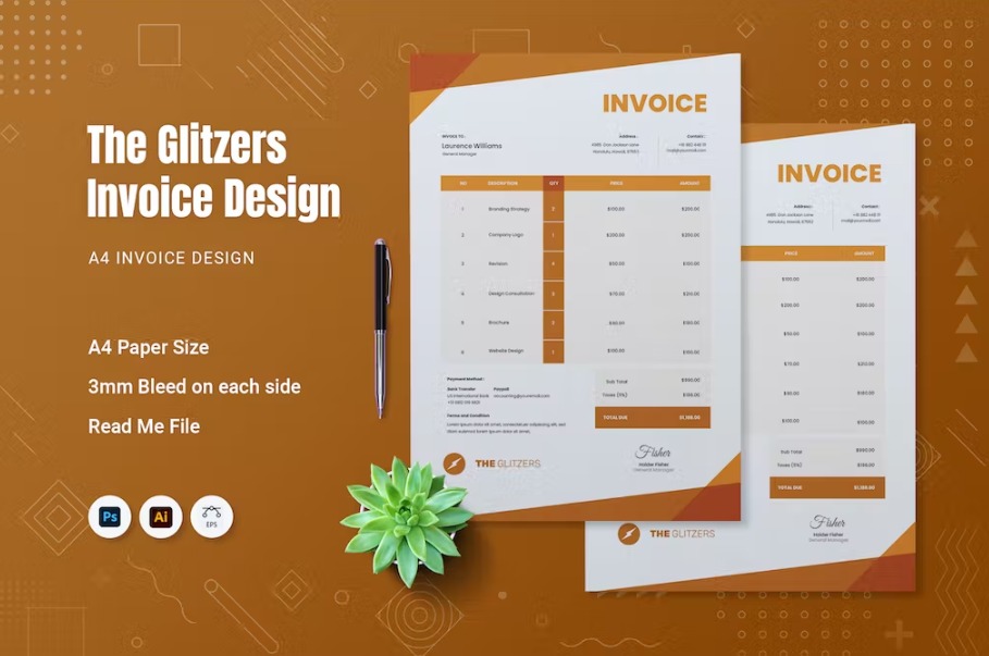 Free The Glitzers Invoice Template Download