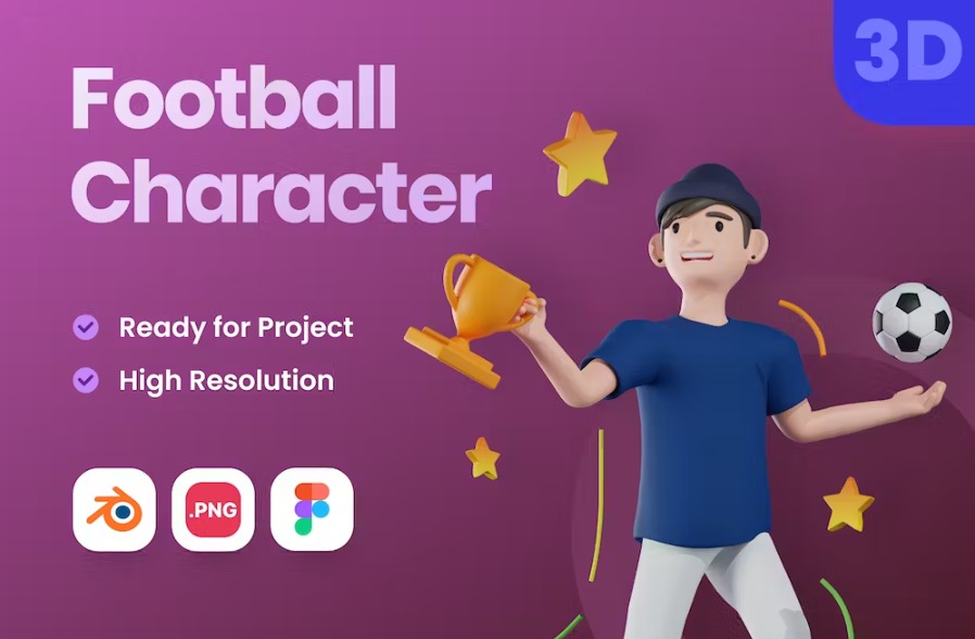 Free 3D Football Character Download