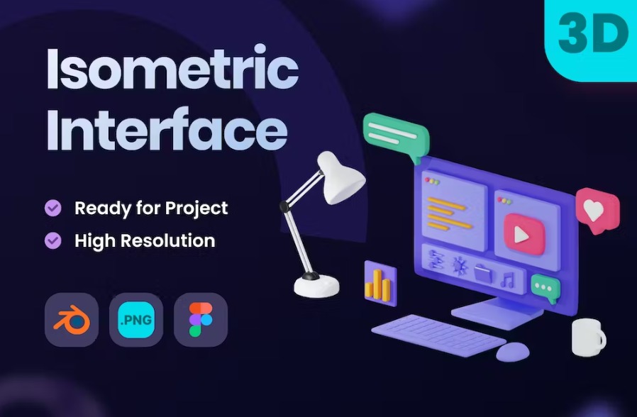 Free 3D Interface Illustration Download