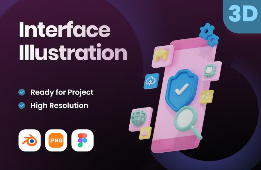 Free 3D Interface Illustration Object Download