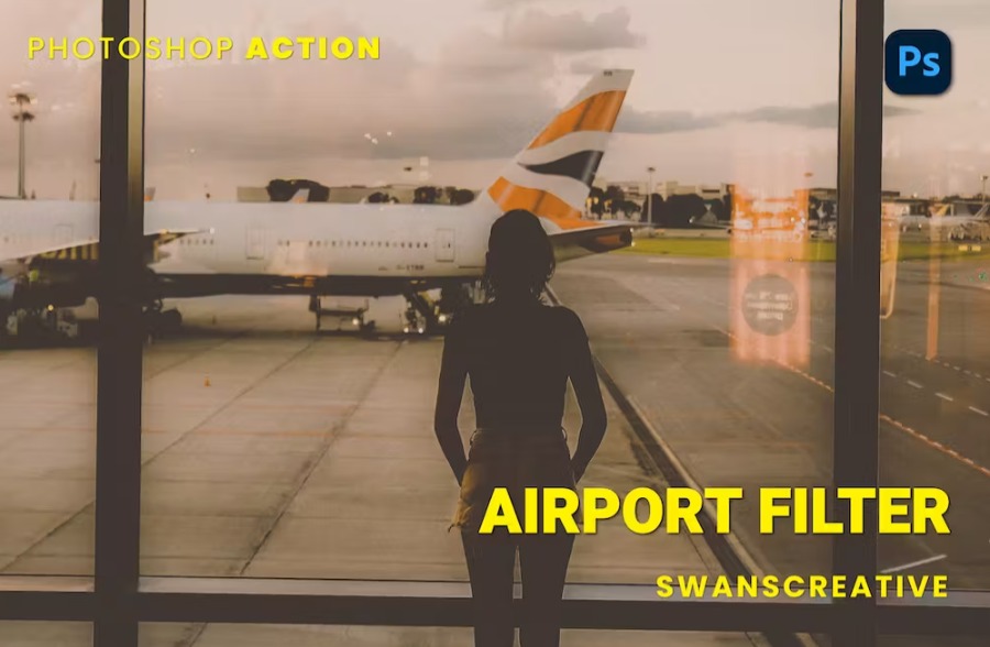 Free Airport Filter Photoshop Action Download