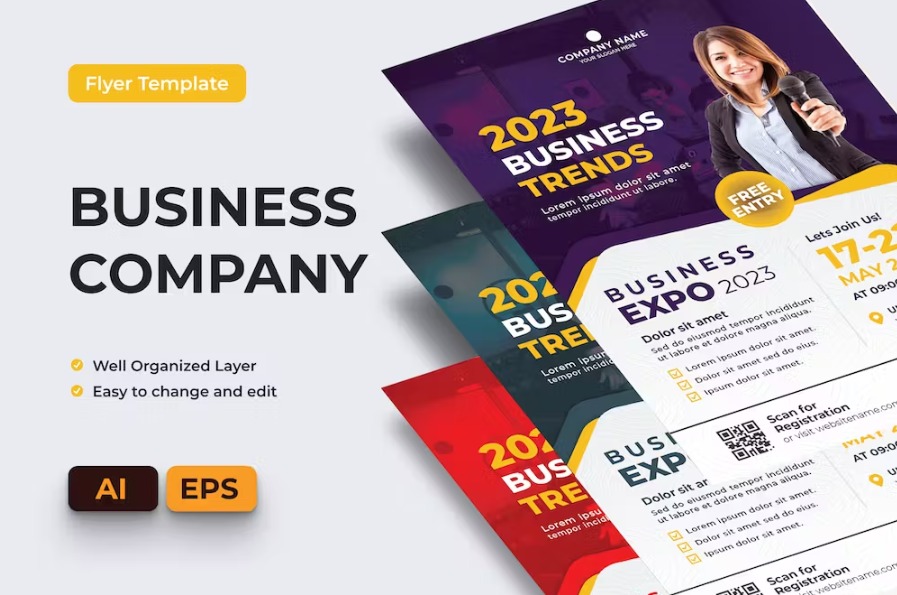 Free Business Company Flyer Ai & EPS Template Download