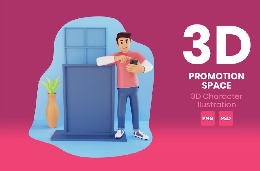 Free Promotion Space 3D Character Template Download