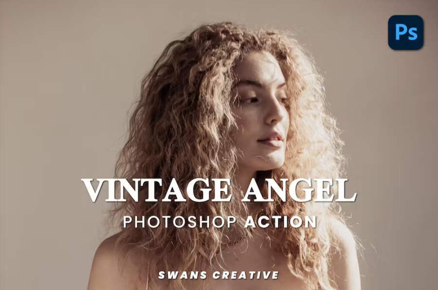 Free Vintage Angel Photoshop Action Download