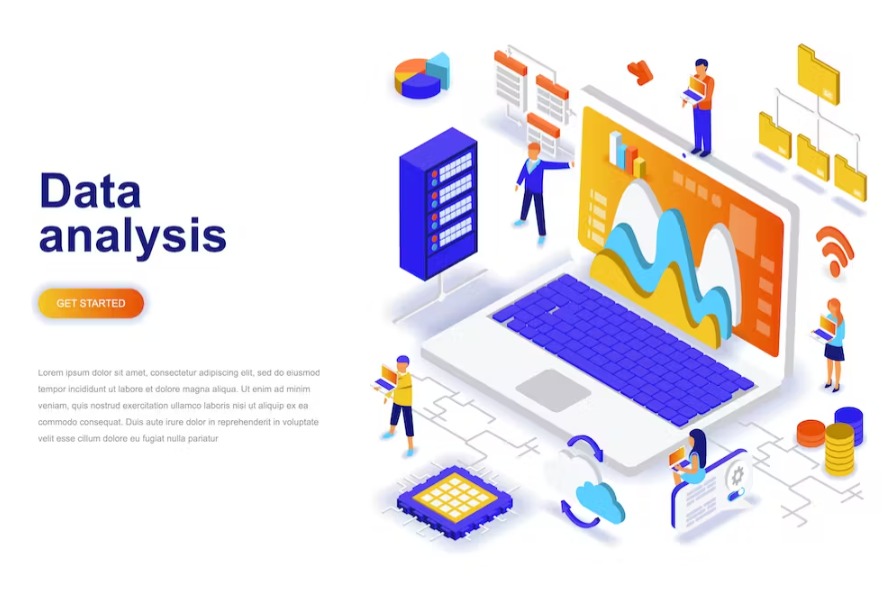 Free Data Analysis Isometric Download