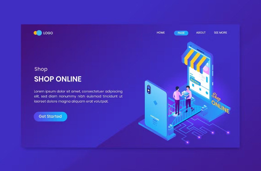 Free Delivery Isometric Landing Page Download