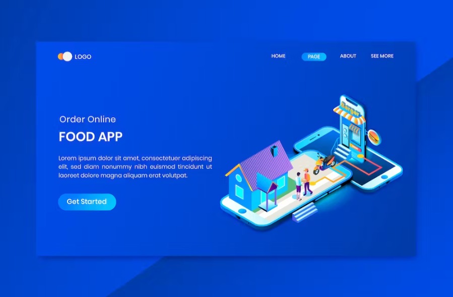 Free Delivery Service Isometric Landing Page Download