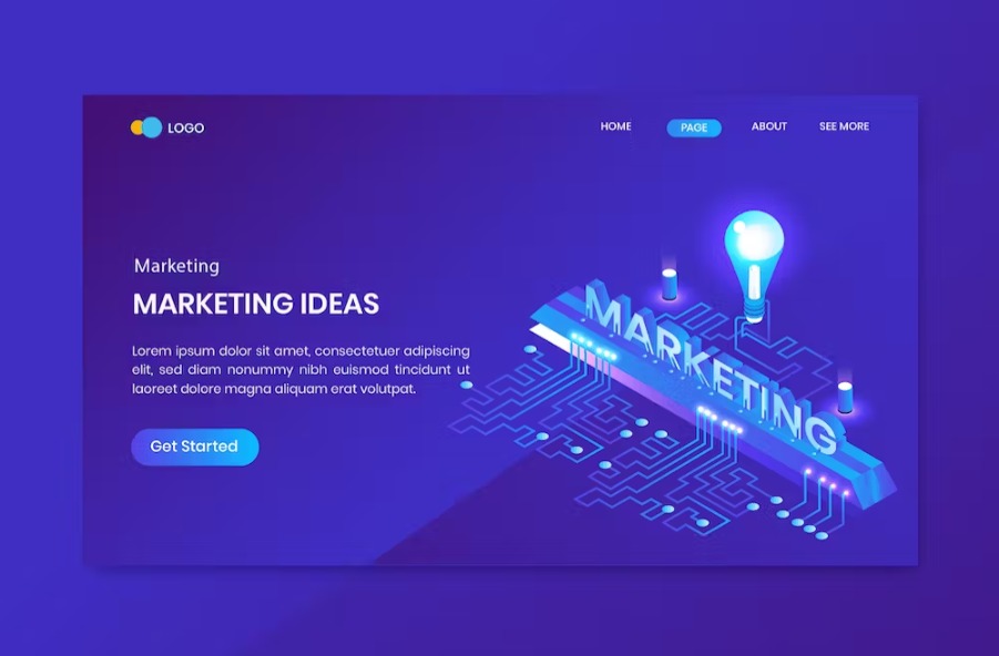 Free Idea Marketing Isometric Landing Page Download