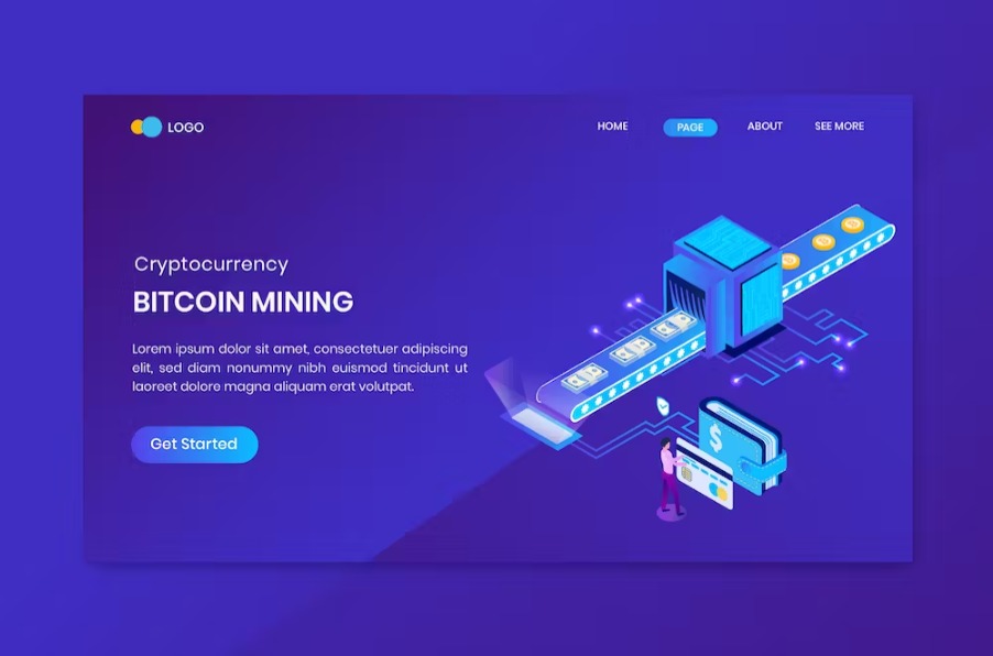 Free Bitcoin Make Money Isometric Landing Page Download
