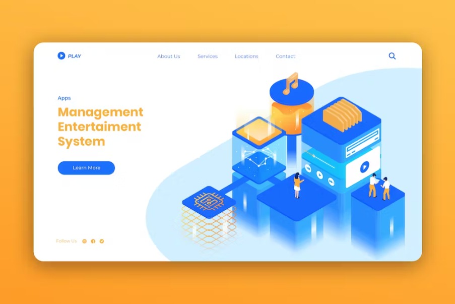 Free Isometric Landing Page Template Download
