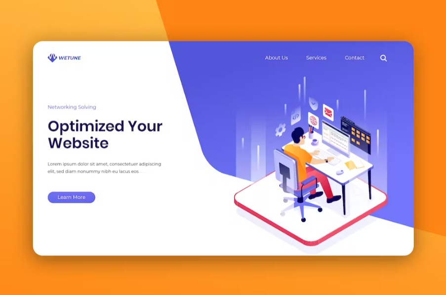 Free Isometric Landing Page Template Download