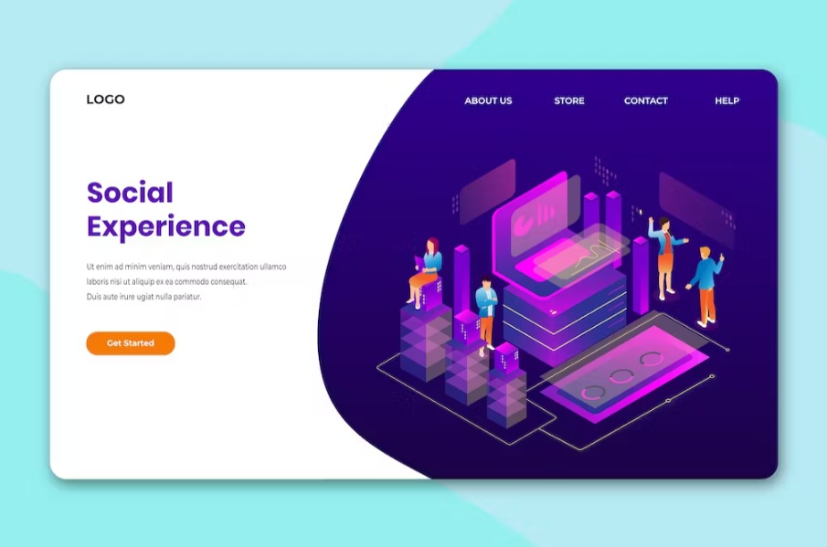 Free Isometric Landing Page Template Download
