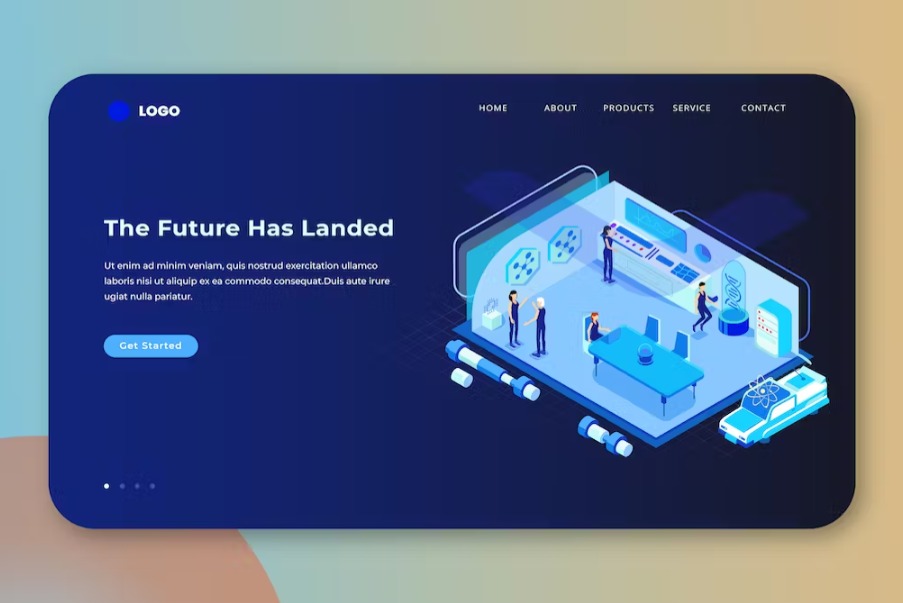 Free Isometric Landing Page Template Download