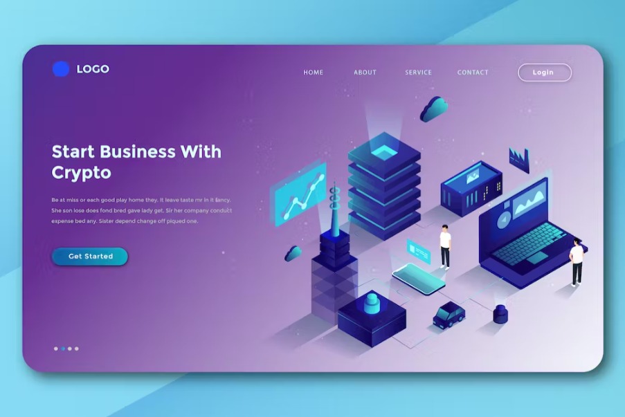 Free Isometric Landing Page Template Download
