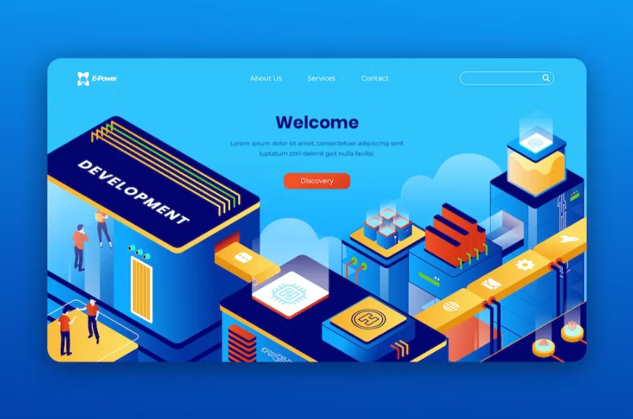 Free Isometric Landing Page Template Download