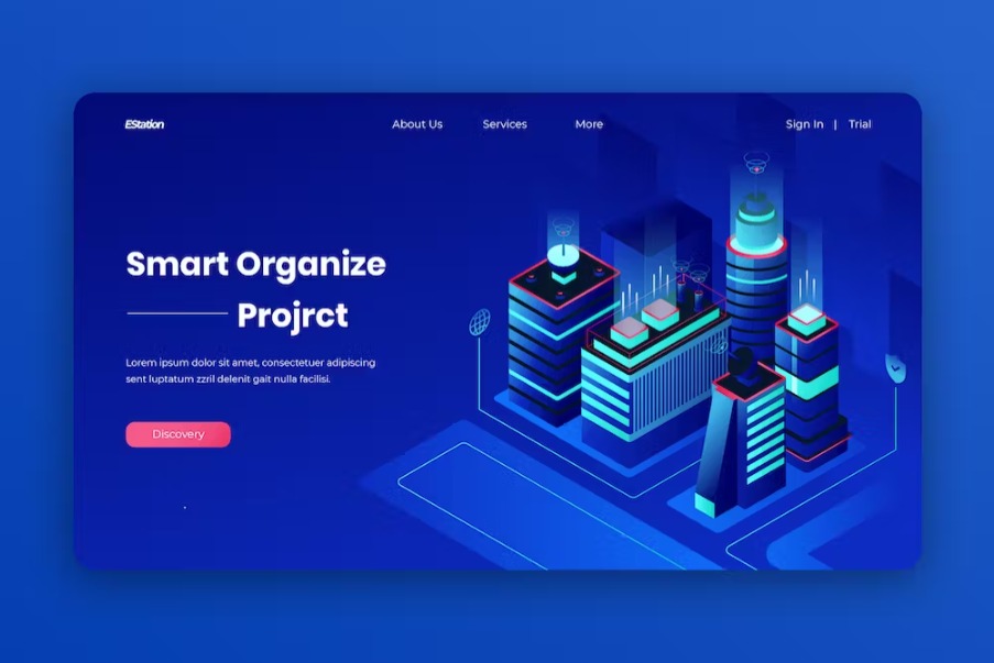 Free Isometric Landing Page Template Download