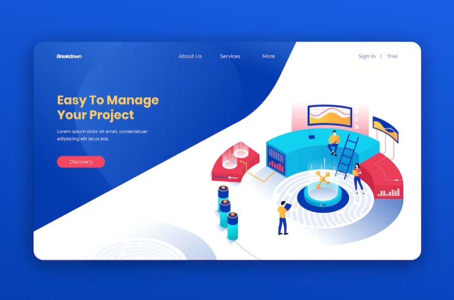 Free Isometric Landing Page Template Download