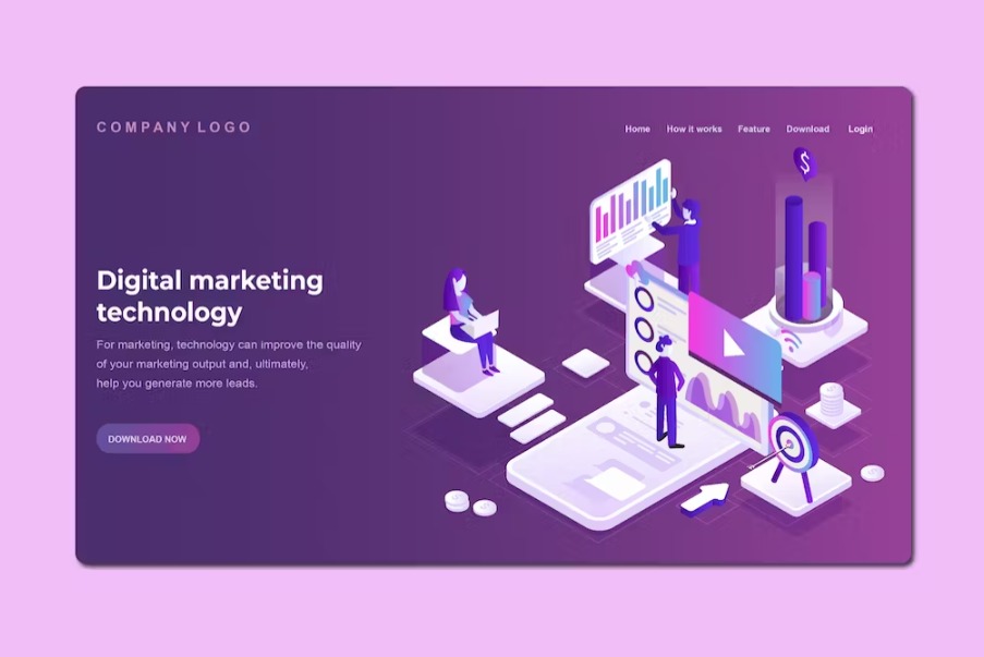 Free Isometric Landing Page Template Download