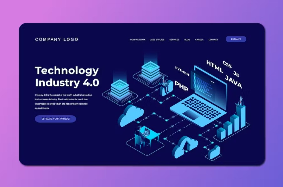 Free Isometric Landing Page Template Download