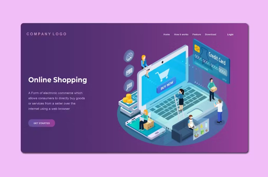 Free Isometric Landing Page Template Download