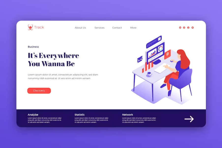 Free Isometric Landing Page Template Download