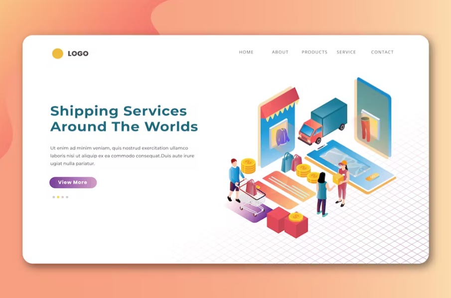 Free Isometric Landing Page Template Download