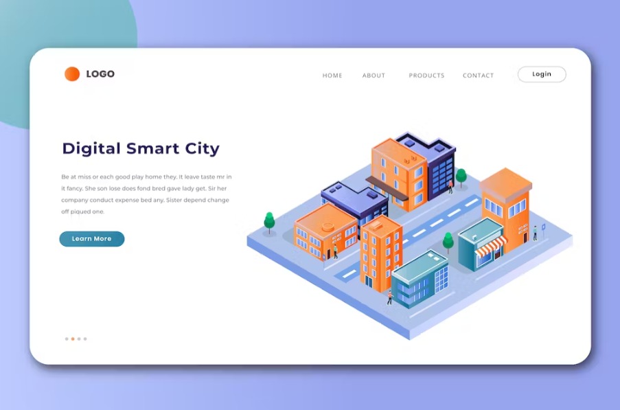 Free Isometric Landing Page Template Download
