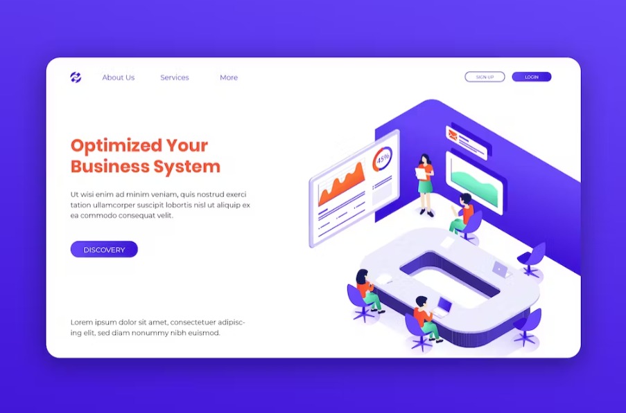 Free Isometric Landing Page Template Download