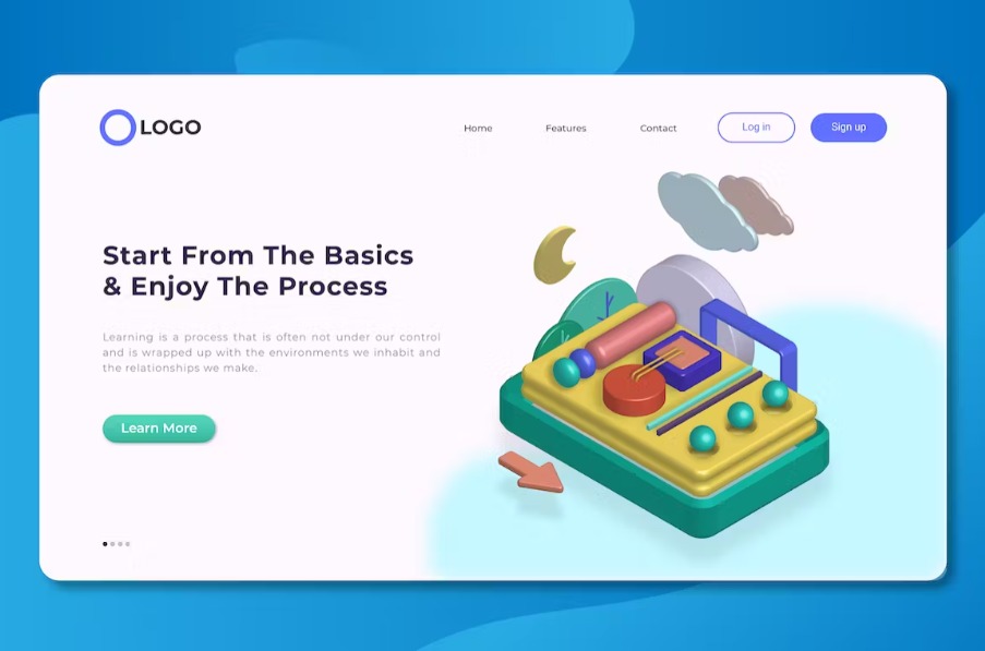 Free Isometric Landing Page Template Download