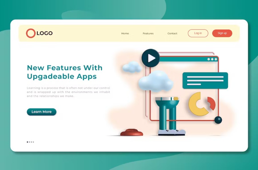 Free Isometric Landing Page Template Download